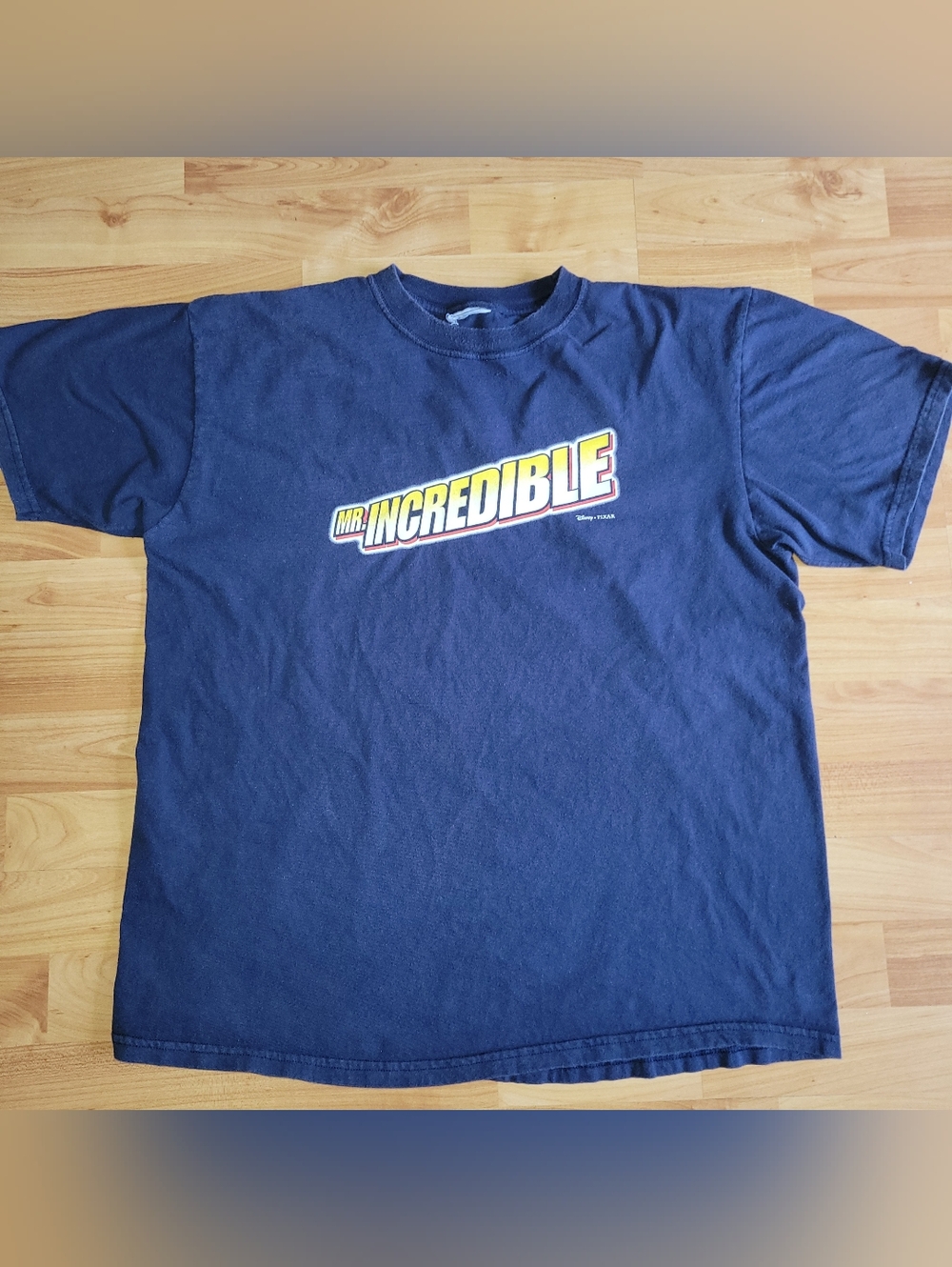 Vintage Y2K Mr. Incredible Movie Disney Pixar Promo Navy Blue Graphic Tee, Large